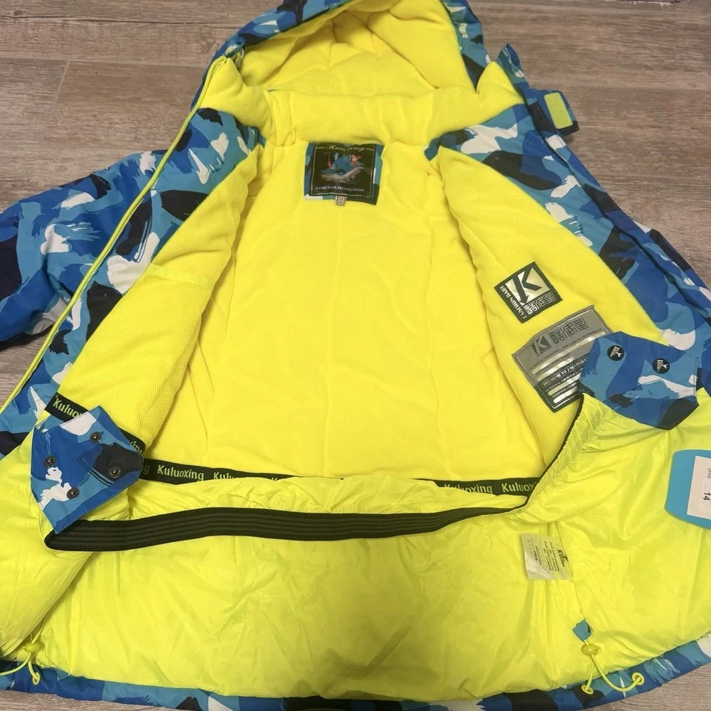 NWT Kids KULUOXING‎ ~ DOUBLE WEAR ~ COLORFUL HOODED WINT SKI JACKET ~ SIZE 14